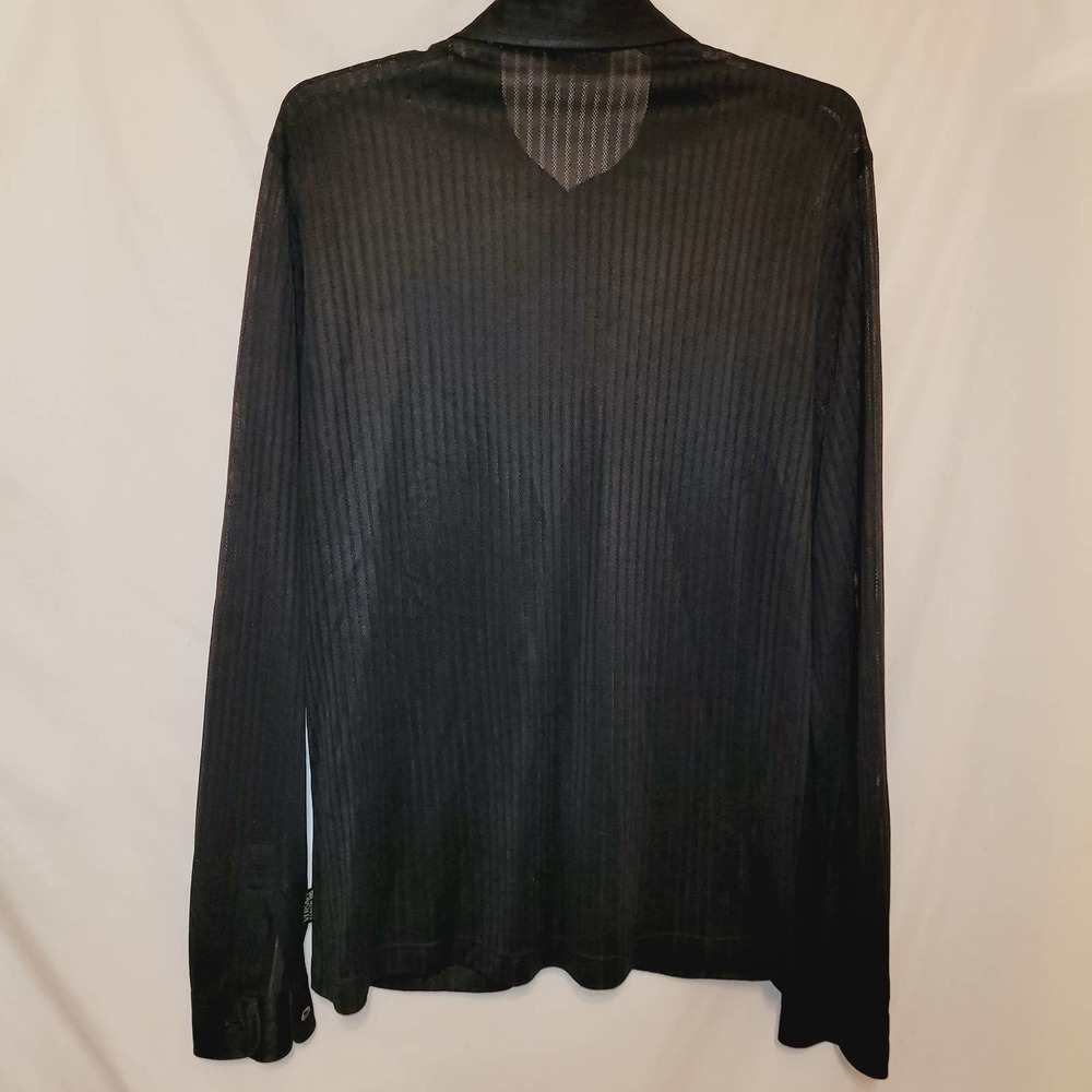 Versace Classic Black Button Down Striped Shirt - image 5